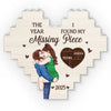 In Your Kiss, I Found My Forever - Couple Personalized Custom Heart Shaped Building Brick Blocks - Gift For Husband Wife, Anniversary