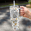 Love Grows Deeper With The Joy Of Grandkids - Family Personalized Custom 3D Inflated Effect Printed 40 Oz Stainless Steel Tumbler With Handle - Gift For Mom, Grandma