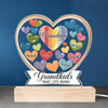 Forever In Grandmother's Heart - Family Personalized Custom Shaped 3D LED Light - Gift For Grandma, Grandpa, Grandkid