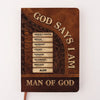 God Says I Am - Family Personalized Custom Leather Journal - Gift For Yourself, Best Friends, Siblings, Family Members