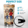 We’re Sisters Connected By Heart - Bestie Personalized Custom Tumbler - Gift For Best Friends, BFF, Sisters