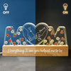 Let Her Know Her Love Lights Up Your Life - Family Personalized Custom Acrylic Block 3D LED Night Light - Gift For Mom, Daughter