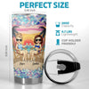 Waves, Wine, And My Partner In Crime - Bestie Personalized Custom Tumbler - Gift For Best Friends, BFF, Sisters
