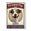 Custom Photo Property Of My Fur Baby - Dog & Cat Personalized Custom 3D Inflated Effect Printed Home Decor Metal Sign - House Warming Gift For Pet Owners, Pet Lovers