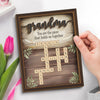 Her Love Is The Thread That Stitches Our Family Together - Family Personalized Custom 2-Layered Wooden Plaque With Stand - Mother's Day Gift For Mom, Grandma