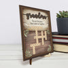 Her Love Is The Thread That Stitches Our Family Together - Family Personalized Custom 2-Layered Wooden Plaque With Stand - Mother's Day Gift For Mom, Grandma