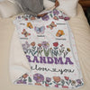 Grandma’s Love Blooms In Every Hug - Family Personalized Custom Blanket - Gift For Mom, Grandma