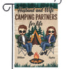 Happiness Is Camping With You - Couple Personalized Custom Flag - Gift For Husband Wife, Camping Lovers