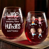 Custom Photo Perfect For The Mom Or Grandma Who Means The World To You - Family Personalized Custom Wine Glass - Gift For Mom, Grandma