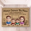 The More Kids, The Lower The Standards - Family Personalized Custom Home Decor Decorative Mat - House Warming Gift For Family Members