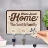 Home Sweet Home, Forever Loved - Family Personalized Custom Acrylic Puzzle Key Holder - House Warming Gift For Family Members