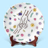 Mother’s Heart Is A Garden Where Love Blooms Forever - Family Personalized Custom 3D Inflated Effect Printed Ceramic Plate - Mother's Day, Gift For Mom, Grandma