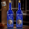 Custom Photo You Will Always Be Part Of Me - Memorial Personalized Custom Blue Bottle Lamp - Sympathy Gift For Family Members