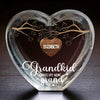 Cherish The Love That Grows With Family - Family Personalized Custom 3D Crystal Heart Shaped - Mother's Day, Gift For Mom, Grandma
