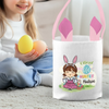 I'm An Official Egg Hunter - Family Personalized Custom Bunny Basket, Tote With Bunny Ears - Easter Gift For Kids Egg Hunt, Family Members