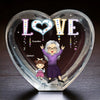 Life Is Better With Grandma’s Love - Family Personalized Custom 3D Crystal Heart Shaped - Mother's Day, Gift For Mom, Grandma