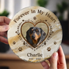 Custom Photo Your Paw Prints Are Forever On My Soul - Memorial Personalized Custom Round Shaped Stone With Stand - Sympathy Gift For Pet Owners, Pet Lovers