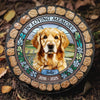Custom Photo No Greater Companion, No Better Friend - Memorial Personalized Custom 3D Mosaic Faux Stained Glass Print Round Shaped Memorial Stone - Sympathy Gift For Pet Owners, Pet Lovers