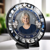 Custom Photo Heaven Gained What We Lost - Memorial Personalized Custom Round Shaped Stone With Stand - Sympathy Gift For Family Members