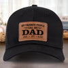 Blessed To Be Called Dad - Family Personalized Custom Leather Patch Hat - Father's Day, Gift For Dad, Grandpa