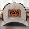 Blessed To Be Called Dad - Family Personalized Custom Leather Patch Hat - Father's Day, Gift For Dad, Grandpa
