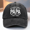 Papa Life, Best Life - Family Personalized Custom Vintage Washed Denim Baseball Cap - Father's Day, Gift For Dad, Grandpa