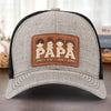 Papa, Loved By His Little Crew - Family Personalized Custom Leather Patch Hat - Father's Day, Gift For Dad, Grandpa