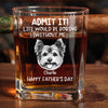 Custom Photo Life’s Ruff Without Me - Dog & Cat Personalized Custom Whiskey Glass With Cigarette Holder - Father's Day, Gift For Dad, Pet Owners, Pet Lovers