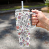Holding Hearts Forever - Family Personalized Custom 3D Inflated Effect Printed 40 Oz Stainless Steel Tumbler With Handle - Mother's Day, Gift For Mom, Grandma