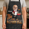 Custom Photo The Grillfather - Family Personalized Custom Apron - Father's Day, Gift For Dad, Grandpa