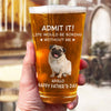 Custom Photo Pet Me, Feed Me, Love Me - Dog & Cat Personalized Custom Beer Glass - Father's Day, Gift For Pet Owners, Pet Lovers