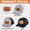 All In With Papa - Family Personalized Custom Leather Patch Hat - Father's Day, Gift For Dad, Grandpa
