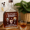 Custom Photo Dad Fuel Courtesy Of Your Pack - Dog & Cat Personalized Custom Whiskey Bottle - Father's Day, Gift For Dad, Pet Owners, Pet Lovers