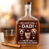 Custom Photo Dad Fuel Courtesy Of Your Pack - Dog & Cat Personalized Custom Whiskey Bottle - Father's Day, Gift For Dad, Pet Owners, Pet Lovers