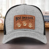 Best Dad Ever, Stamped With Love - Family Personalized Custom Leather Patch Hat - Father's Day, Gift For Dad, Grandpa