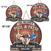 Cold Drinks, Hot Grill - Couple Personalized Custom Home Decor Wood Sign - Gift For Husband Wife, Anniversary