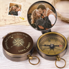 Custom Photo Love Rides With You - Couple Personalized Custom Compass - Gift For Husband Wife, Anniversary