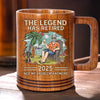 The Legend Has Retried - Personalized Custom Wooden Mug - Appreciation, Retirement Gift For Coworkers, Work Friends, Colleagues