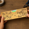 Love Built This Life - Couple Personalized Custom Engraved Wooden Bottle Opener With Built-in Spirit Level - Gift For Husband Wife, Anniversary