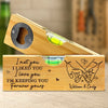 No Measure For Our Love - Couple Personalized Custom Engraved Wooden Bottle Opener With Built-in Spirit Level - Gift For Husband Wife, Anniversary