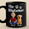 The Dogfather - Dog Personalized Custom Black Mug - Father's Day, Gift For Dad, Pet Owners, Pet Lovers