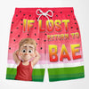 Summer With My Bae - Funny Personalized Custom Tropical Hawaiian Aloha Couple Beach Shorts - Summer Vacation Gift, Birthday Party Gift For Husband Wife
