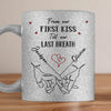 From Our First Kiss To Our Last Breath - Couple Personalized Custom Metallic Mug - Gift For Husband Wife, Anniversary