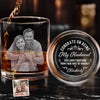Custom Photo Cheers To The Man Who Won The Jackpot - Couple Personalized Custom Whiskey Glass With Bottom And Side Engraving - Gift For Husband Wife, Anniversary