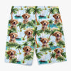 Custom Photo Paws And Paradise - Dog & Cat Personalized Custom Tropical Hawaiian Aloha Men Beach Shorts - Summer Vacation Gift For Pet Owners, Pet Lovers