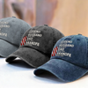 Born To Be A Legend - Family Personalized Custom Vintage Washed Denim Baseball Cap US - 4th Of July, Gift For Dad, Grandpa