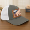 Strong Hands, Soft Heart - Family Personalized Custom Leather Patch Mesh Cap - 4th Of July, Gift For Dad, Grandpa