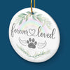 Ornament - Ceramic Round Shaped - Christmas Memorial Sympathy Gifts For Dogs, Cats - Love Knows No Goodbye