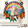 Custom Window Hanging Suncatcher Ornament - Personalized Pet Memorial Gifts For Dogs, Cats - Until We Meet Again At The Rainbow Bridge