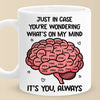 Custom Mug - Personalized Anniversary Wedding Gifts For Husband And Wife, Him And Her - My Mind Is Basically Your Fan Club